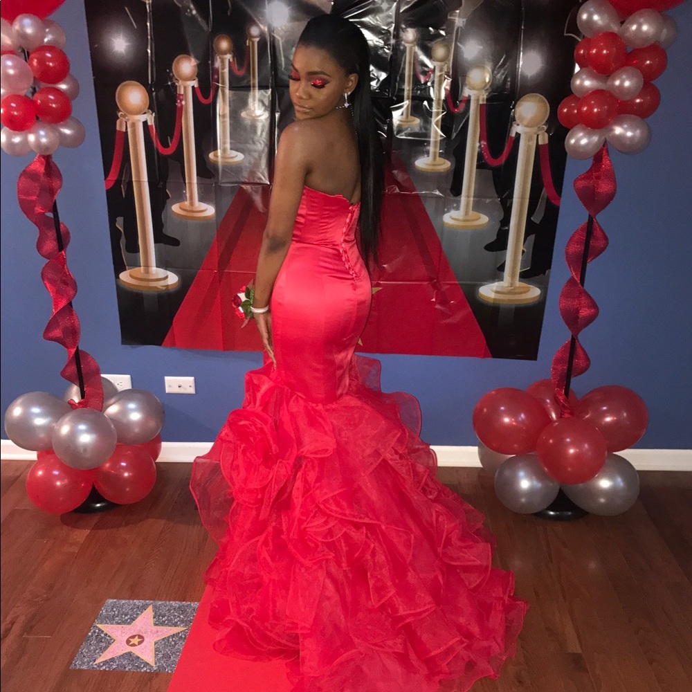 Red Morilee Mermaid Prom Dress